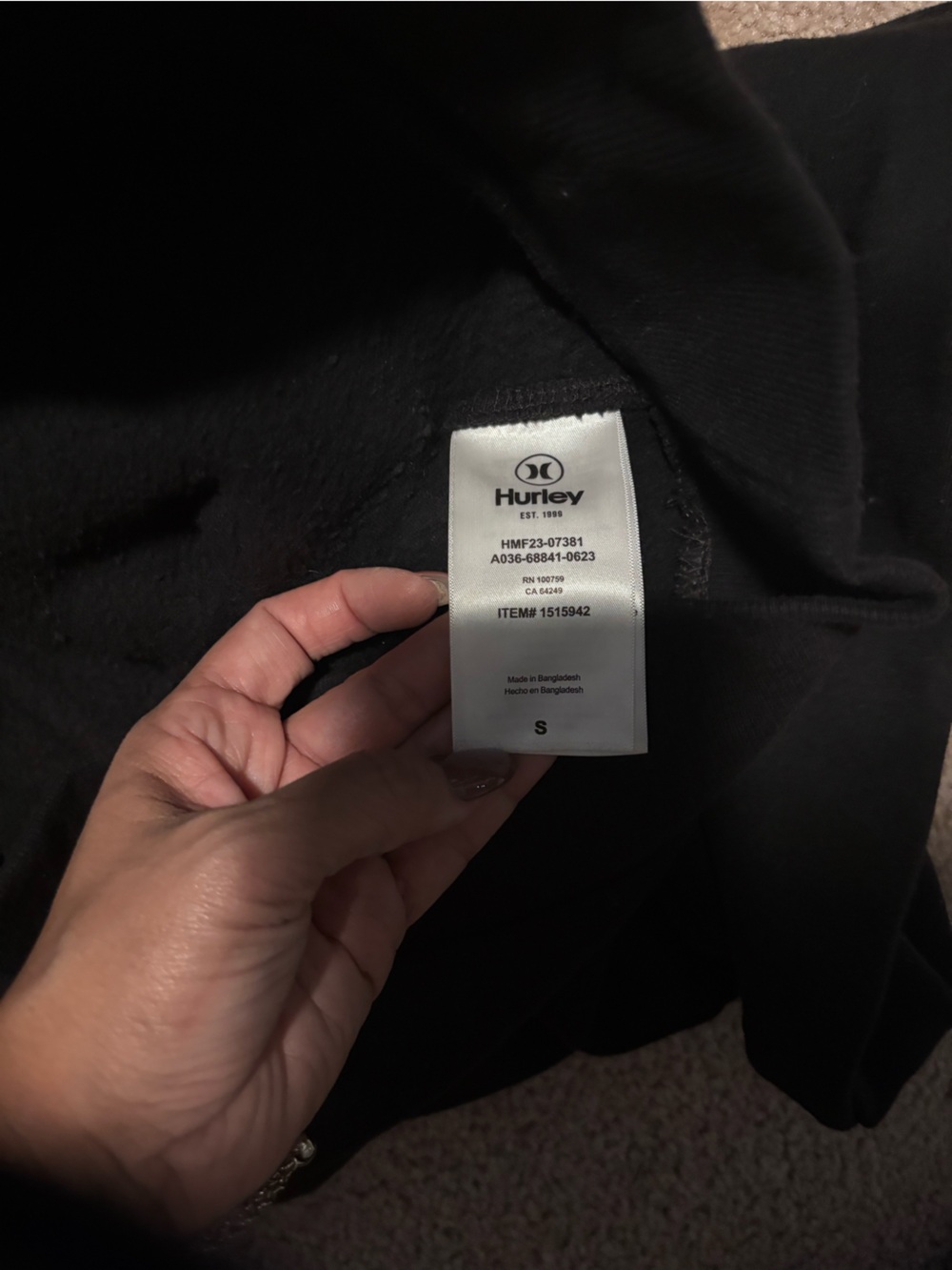 Hurley Black Men's Sweatpants with Branded Tag
